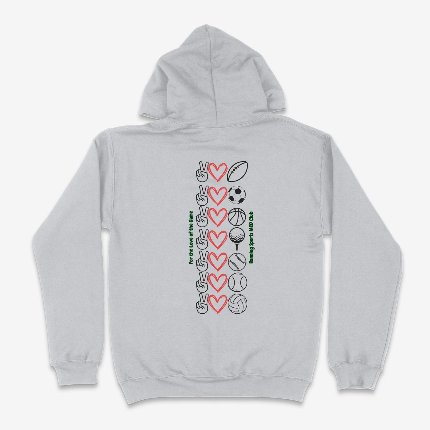 Sports MED “Love of the Game” Double Sided Hoodie GREY