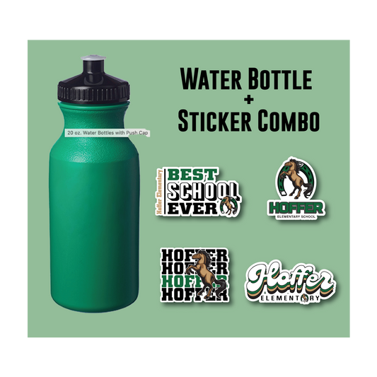 Hoffer Elementary Water Bottle + Sticker Combo